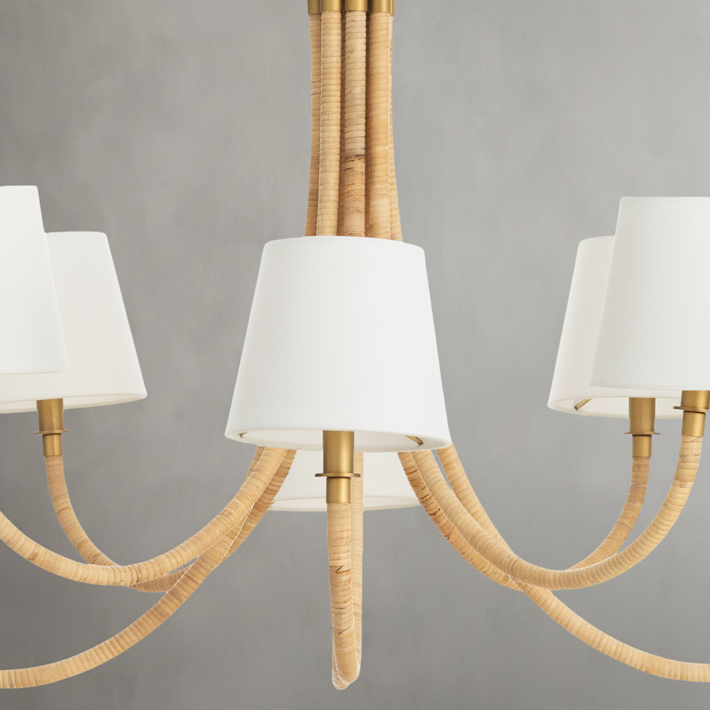 Riviko Coastal Weave 8-Light Chandelier - Background Shot