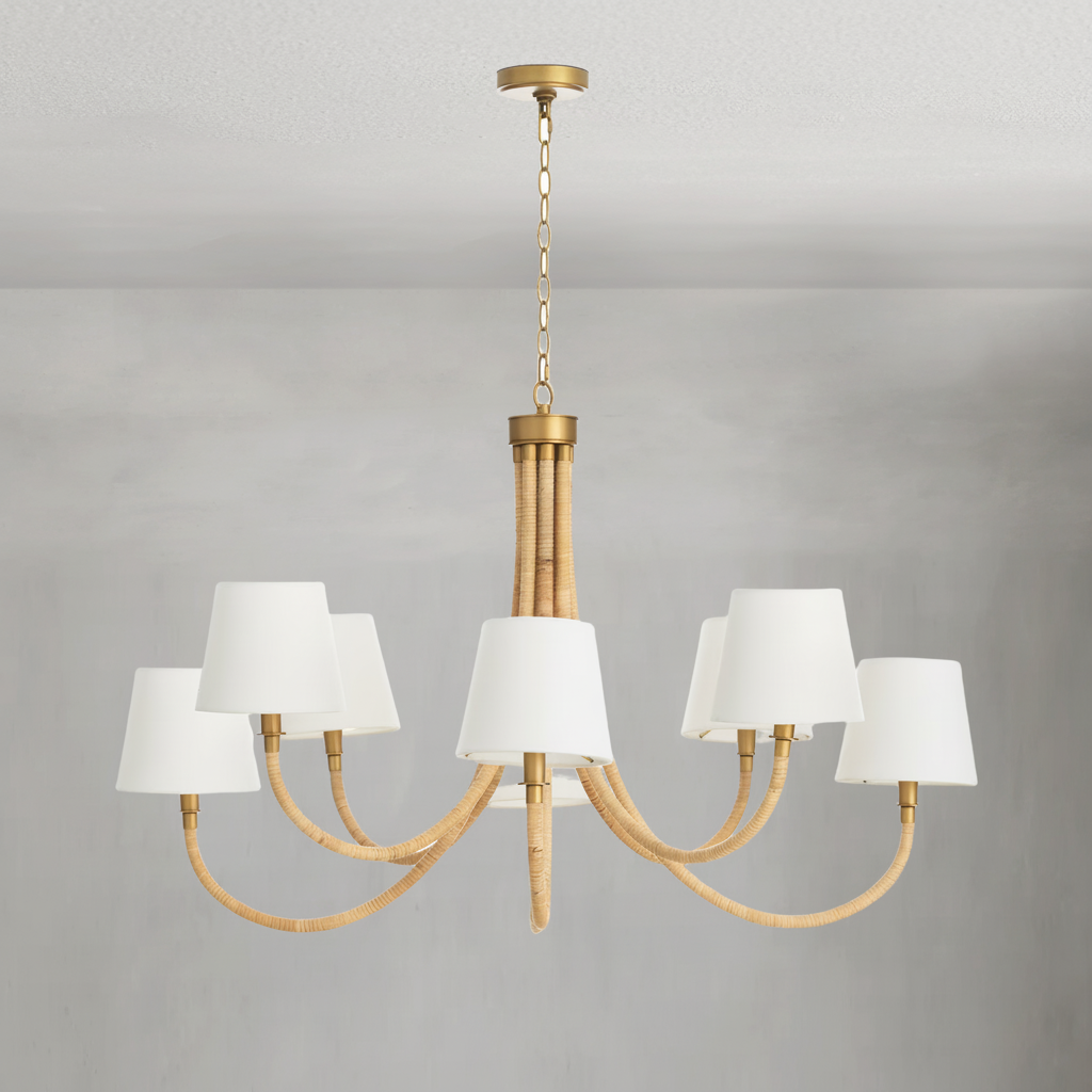 Riviko Coastal Weave 8-Light Chandelier - Background Shot