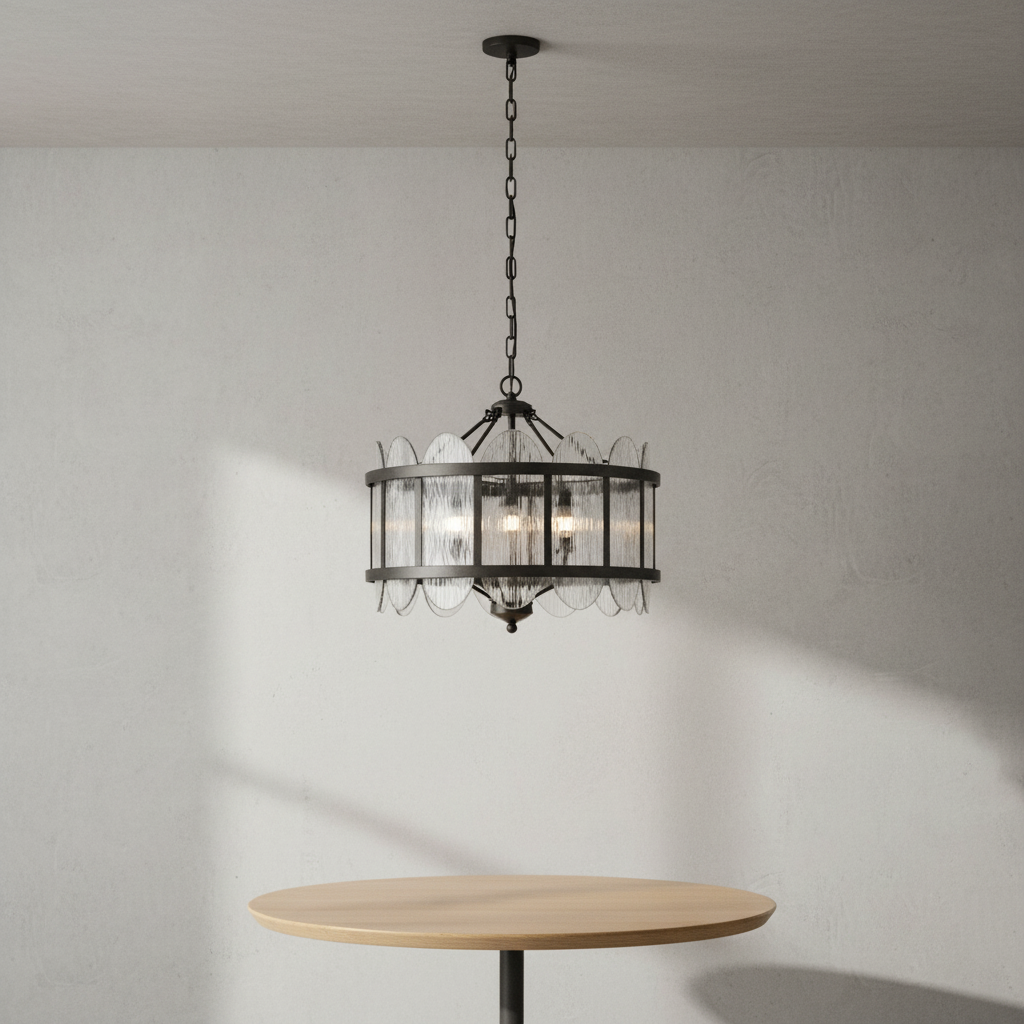 Riviko Coastal Weave 8-Light Chandelier - Background Shot