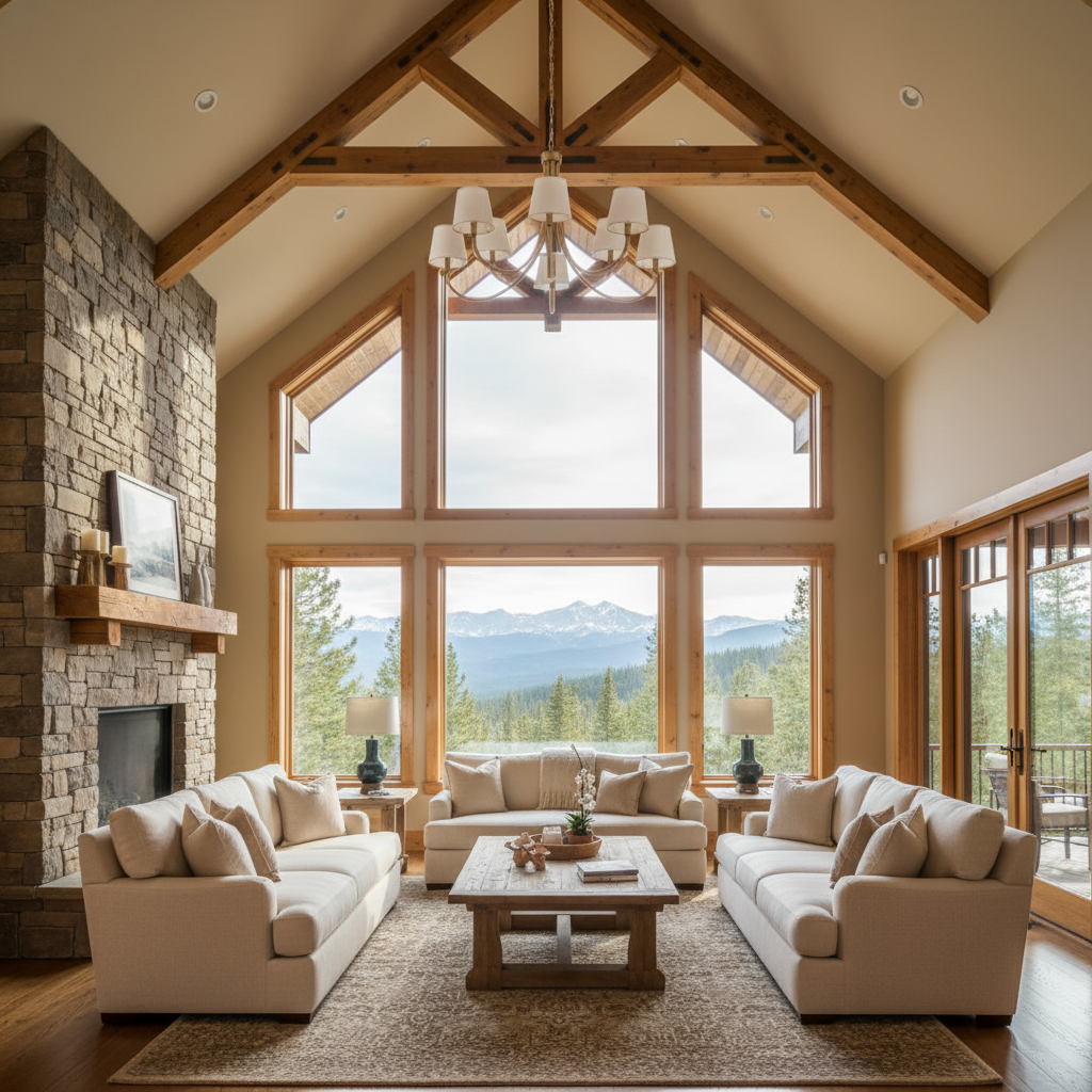 Riviko Coastal Weave 8-Light Chandelier - American transitional great room with cathedral ceiling