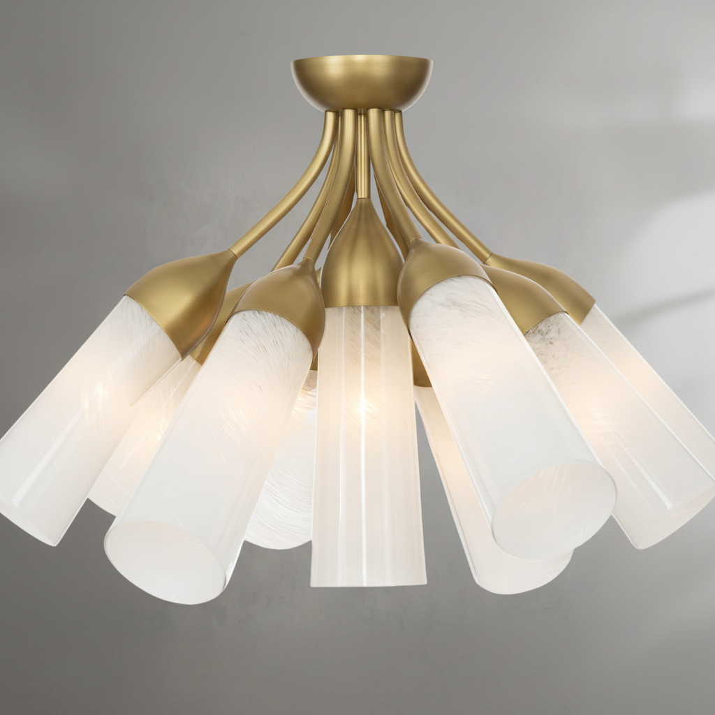 Riviko Veridian Bloom 9-Light Chandelier - Background Shot