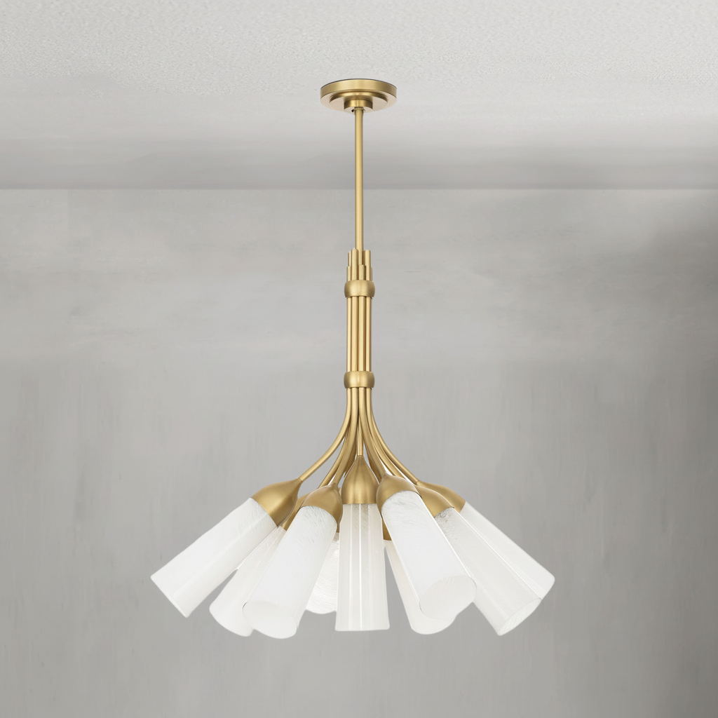 Riviko Veridian Bloom 9-Light Chandelier - Background Shot