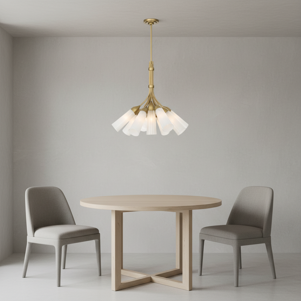 Riviko Veridian Bloom 9-Light Chandelier - Background Shot