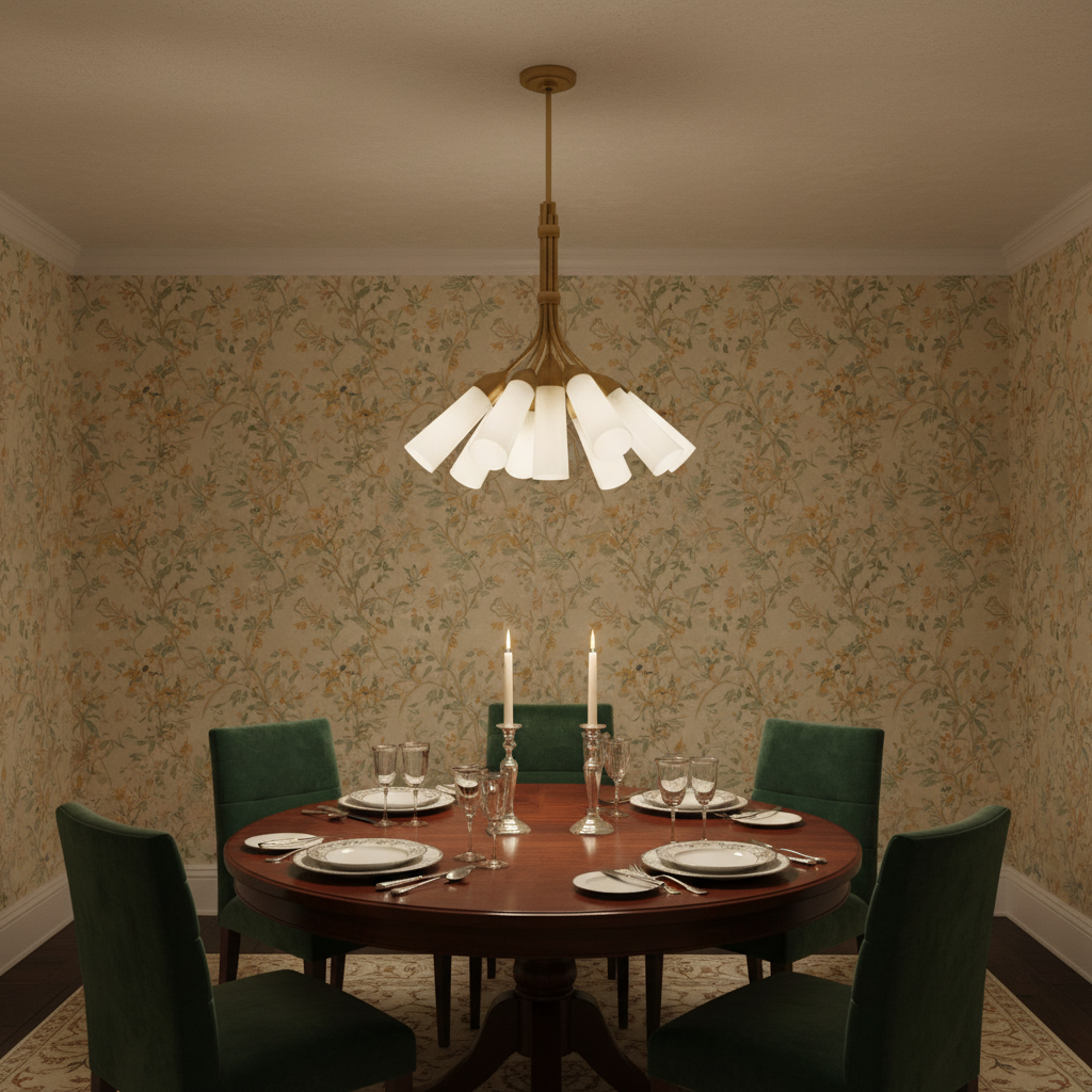 Riviko Veridian Bloom 9-Light Chandelier - formal American dining room