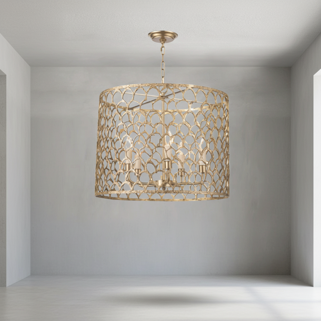 Riviko Radiant Brass Ethereal Chandelier - Background Shot