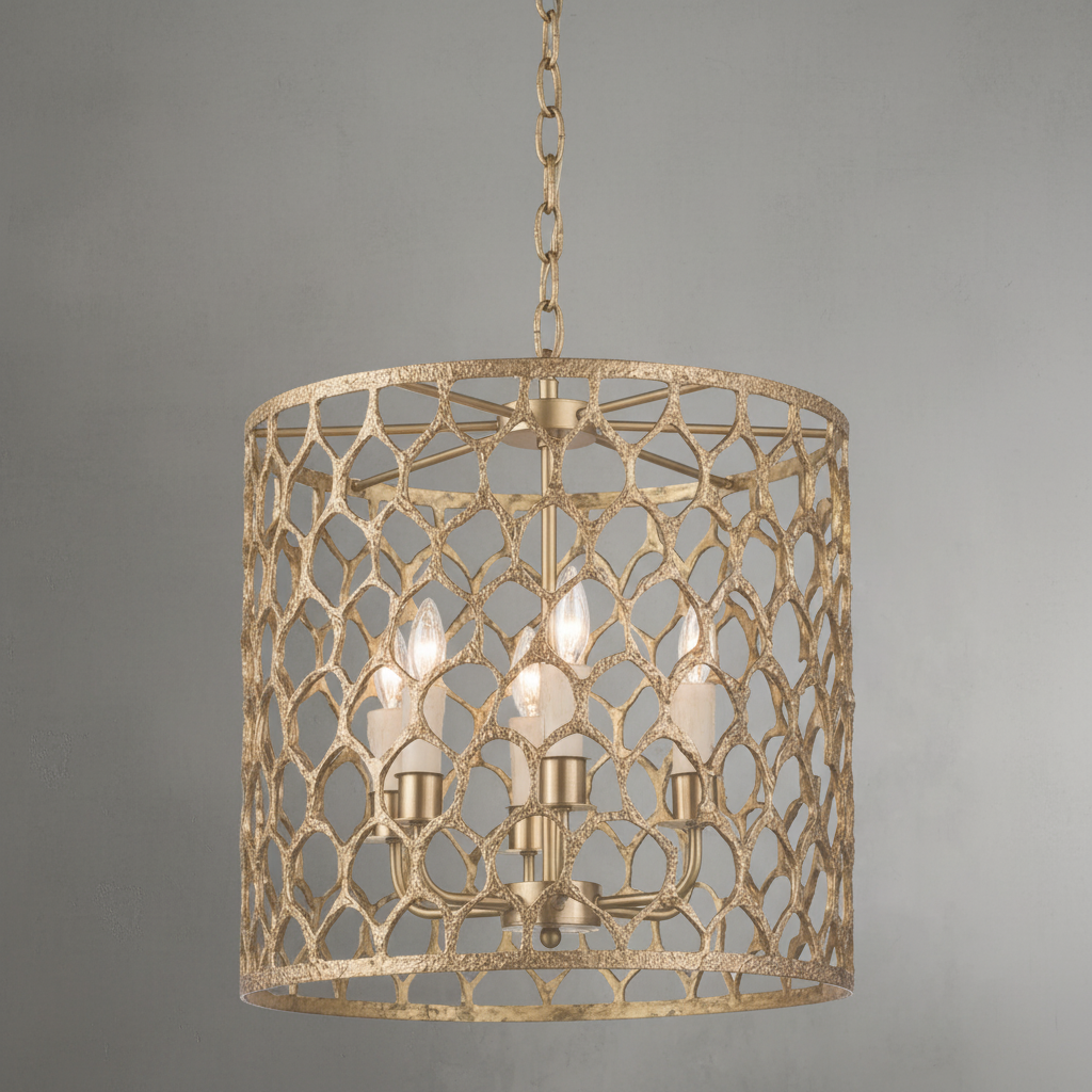Riviko Radiant Brass Ethereal Chandelier - Background Shot