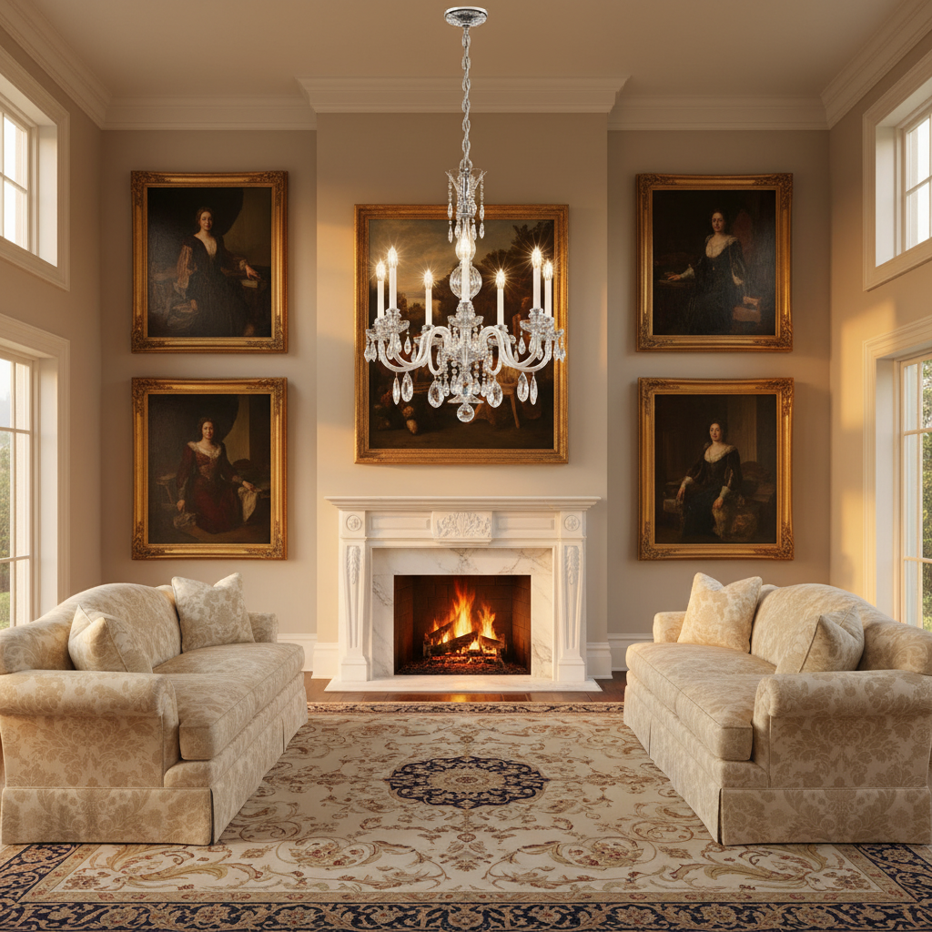 Riviko Hamilton Nouveau Chandelier 26" - Scene