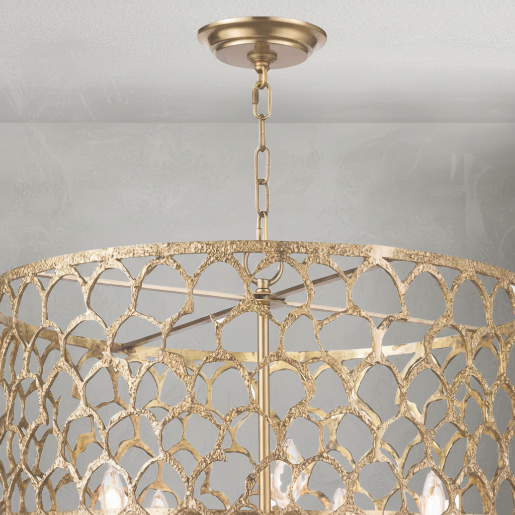 Riviko Radiant Brass Ethereal Chandelier - Background Shot