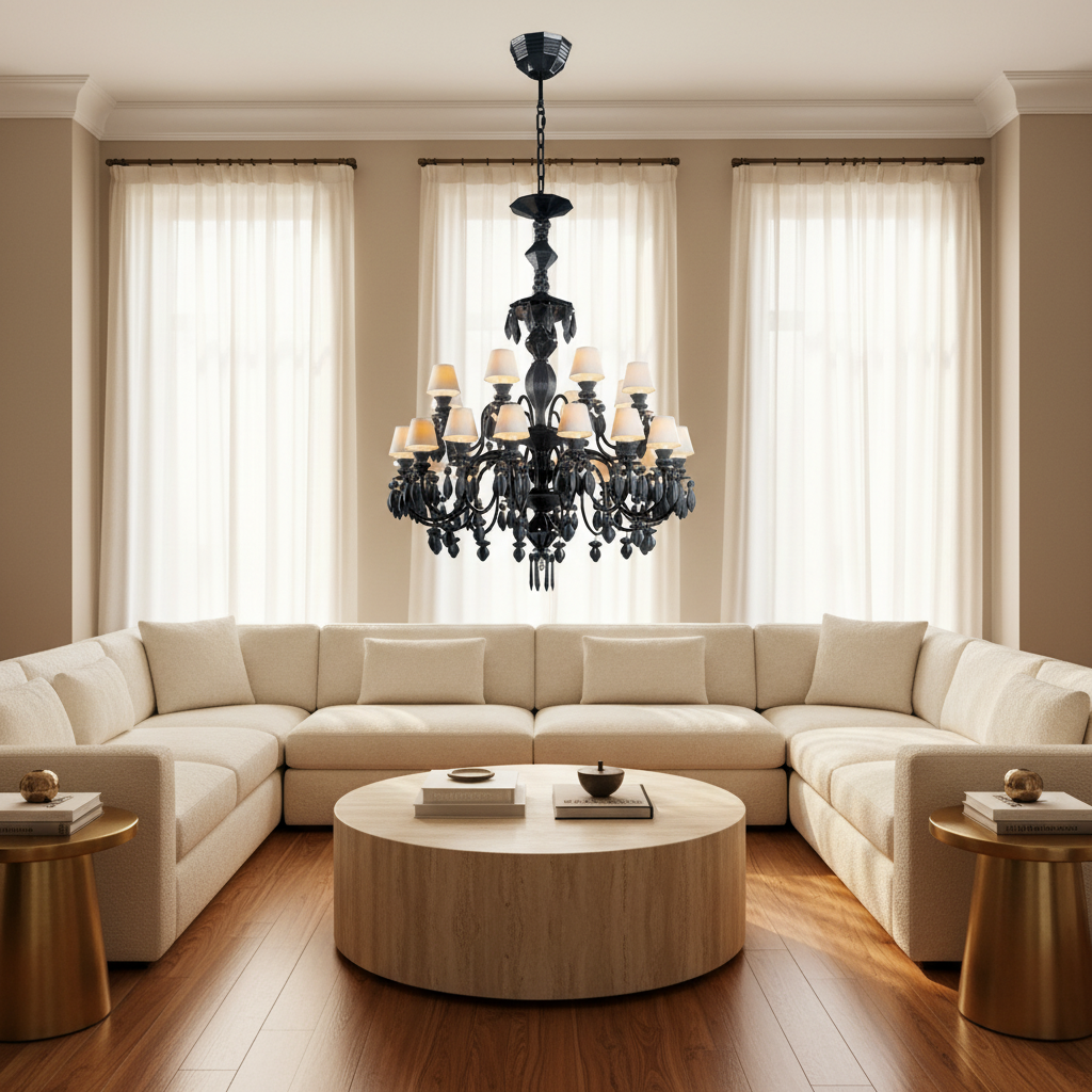Riviko Midnight Bloom 24-Light Chandelier - sophisticated American living room