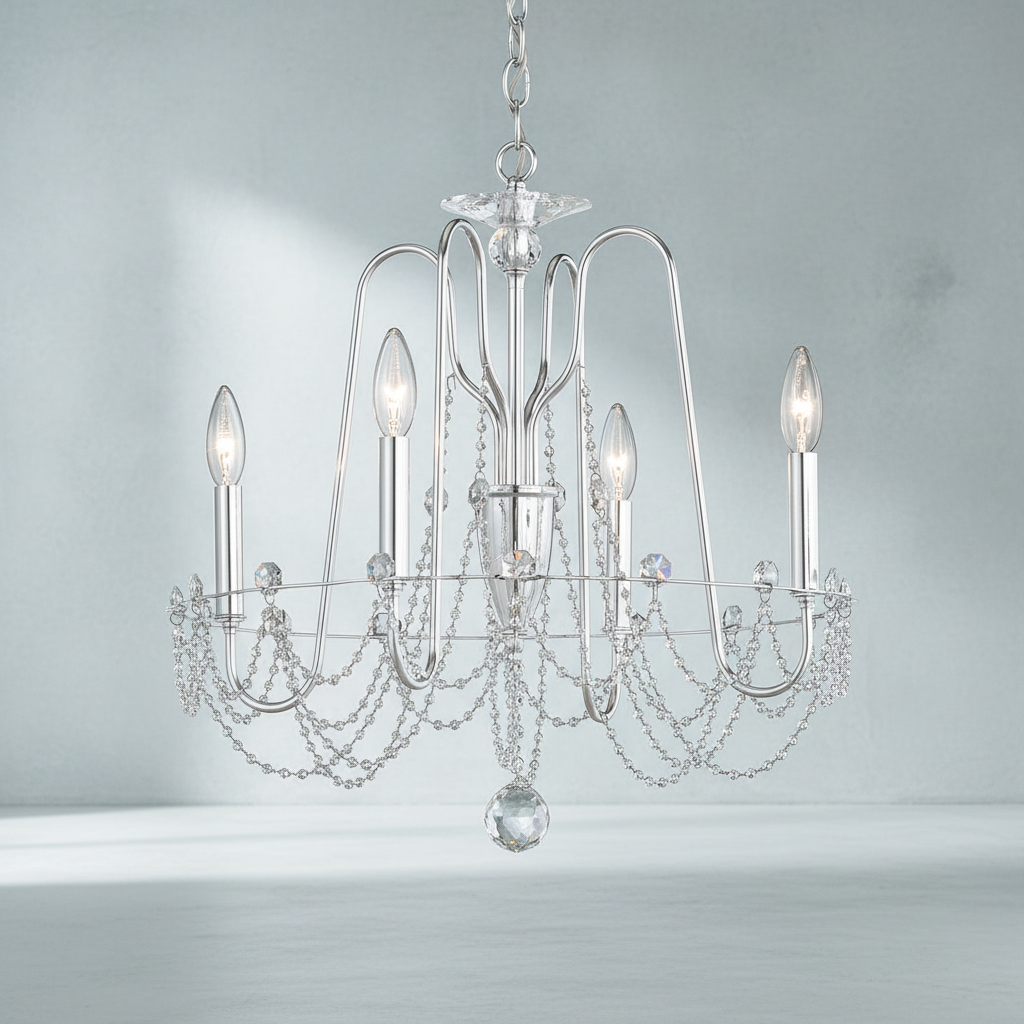 Riviko Radiant Prism Crystal Chandelier - Background Shot