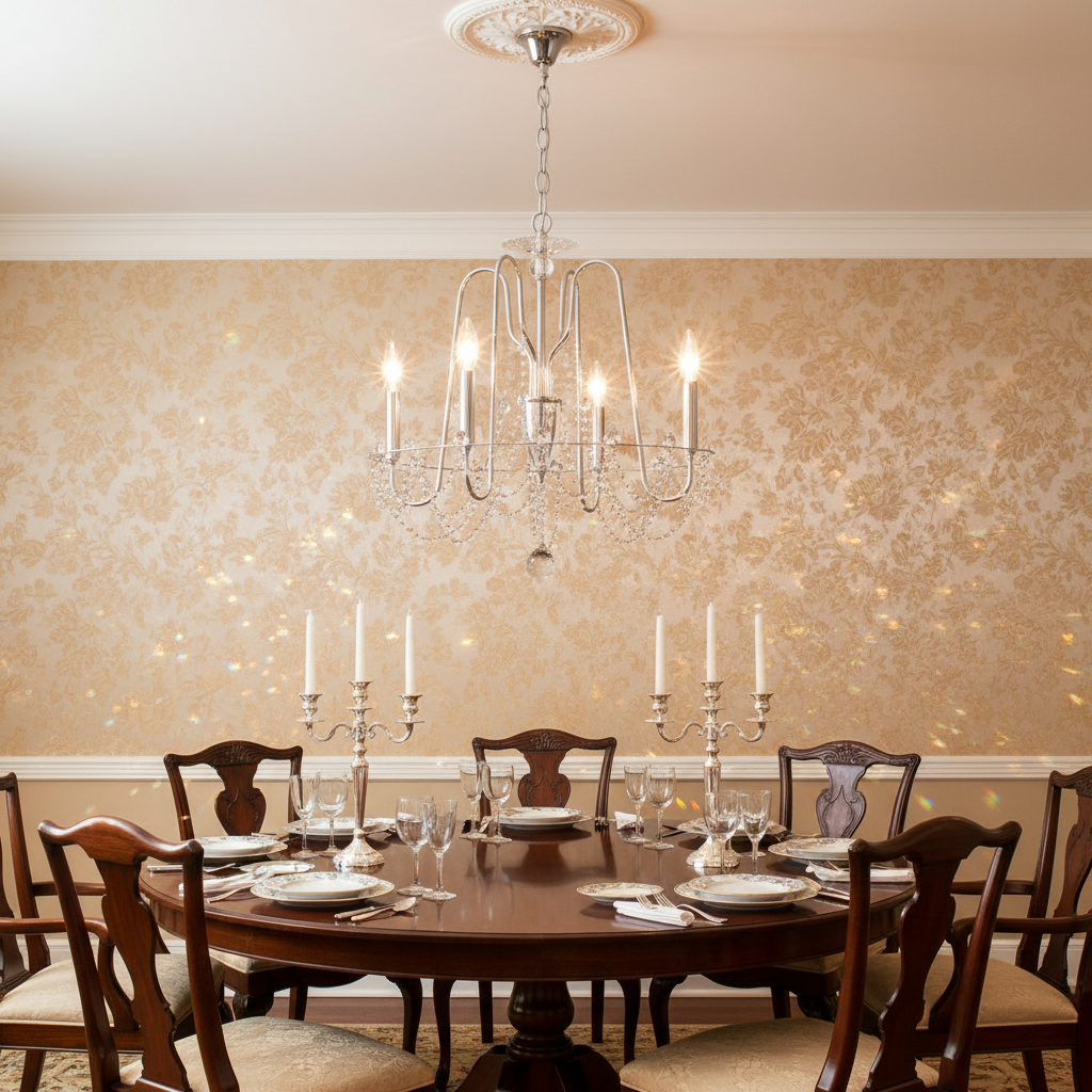 Riviko Radiant Prism Crystal Chandelier - formal American dining room