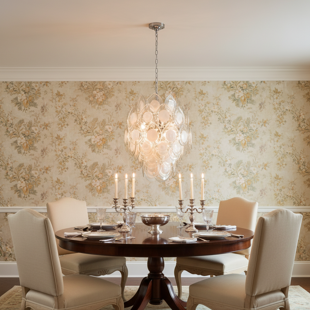 Riviko Ethereal Cascade Chandelier - formal American dining room