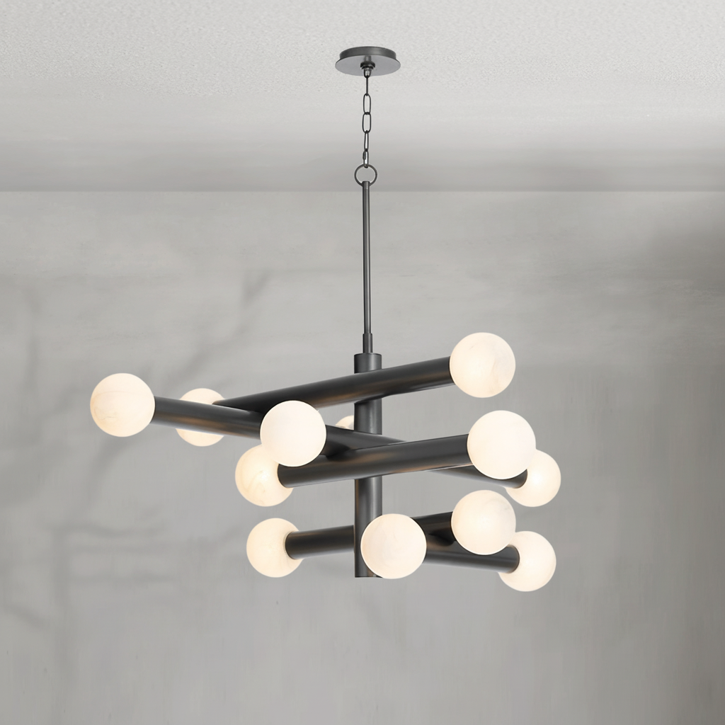 Riviko Aura Grandeur Alabaster-Like Chandelier - Background Shot
