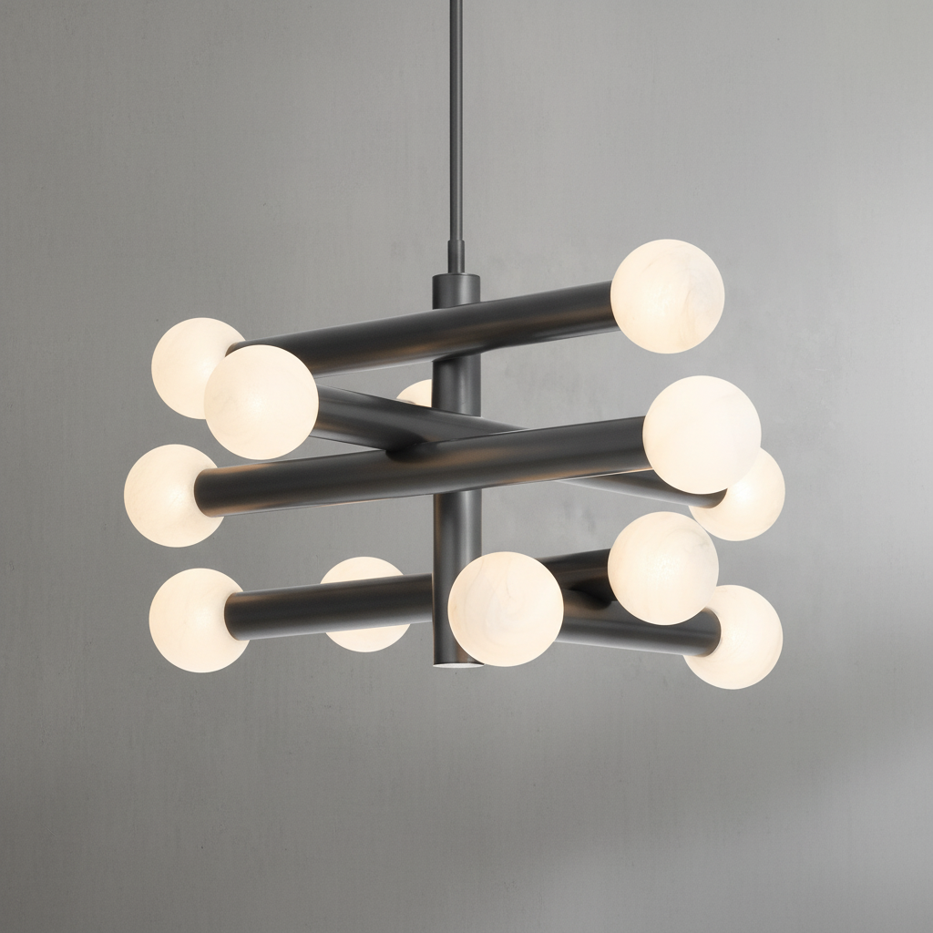 Riviko Aura Grandeur Alabaster-Like Chandelier - Background Shot