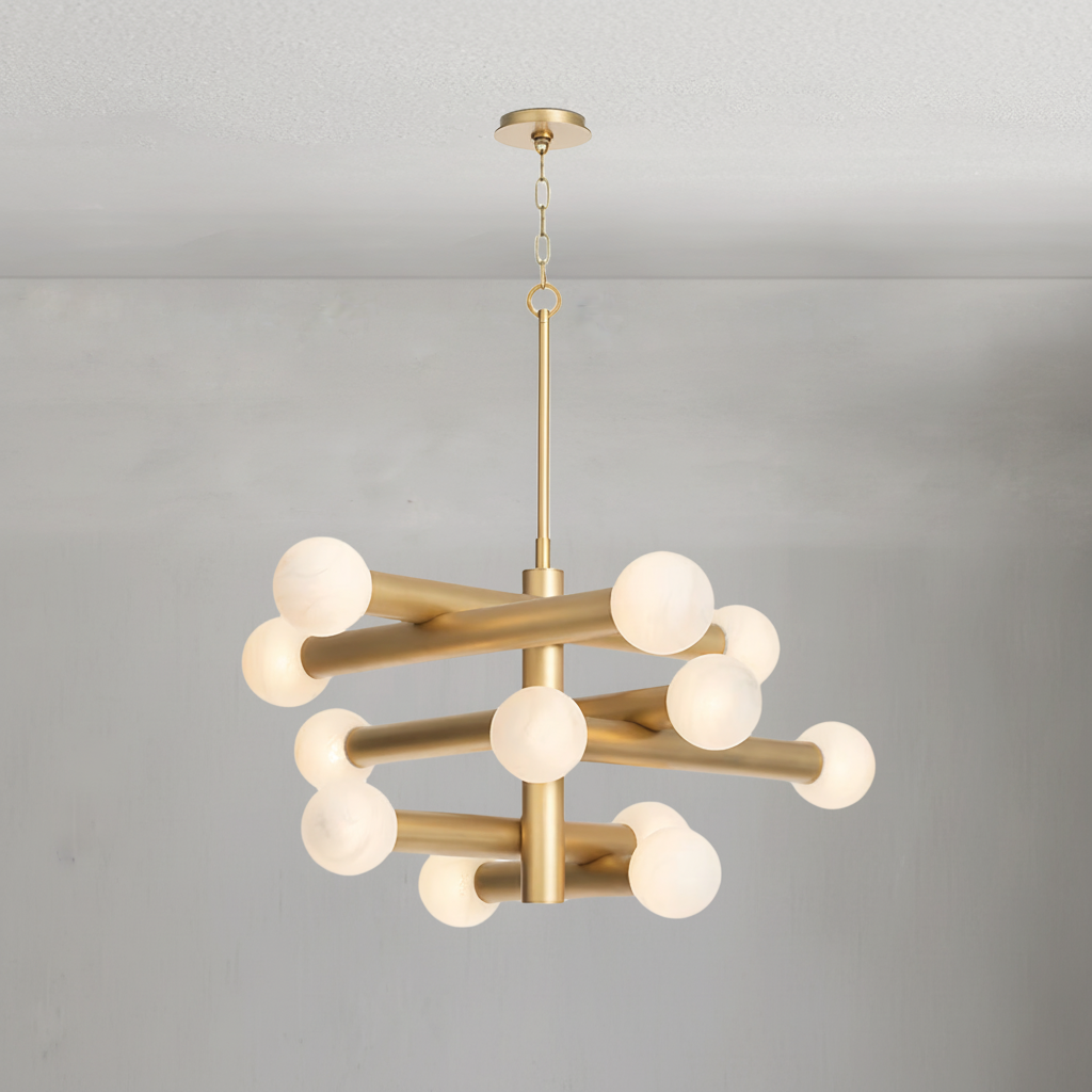 Riviko Aura Grandeur Alabaster-Like Chandelier - Background Shot