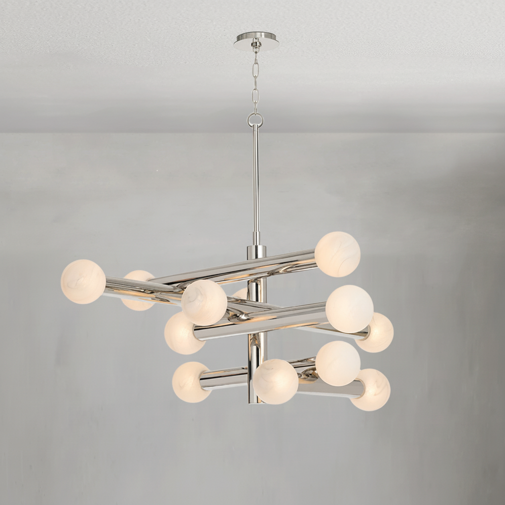Riviko Aura Grandeur Alabaster-Like Chandelier - Background Shot