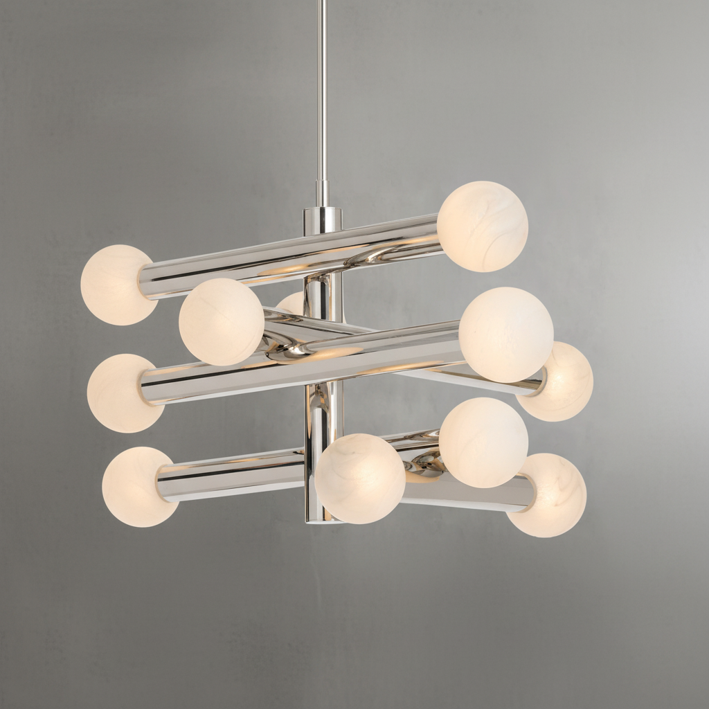 Riviko Aura Grandeur Alabaster-Like Chandelier - Background Shot