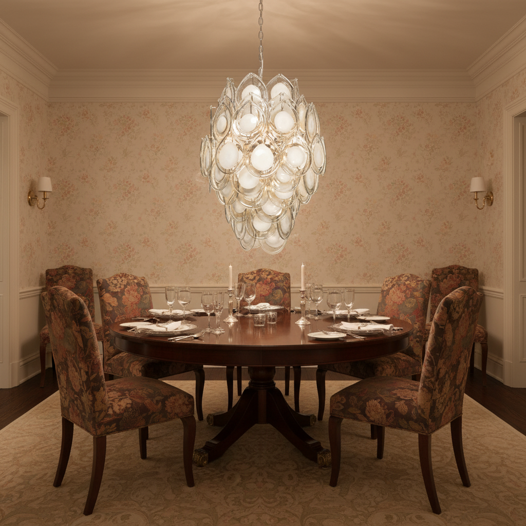 Riviko Opulent Radiance 8-Light Chandelier - formal American dining room
