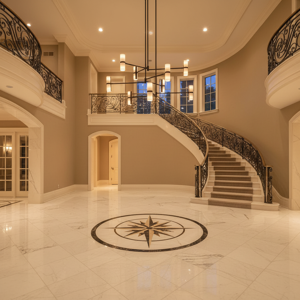 Riviko Grand Lumina Mobile Chandelier - grand American foyer with two-story ceiling
