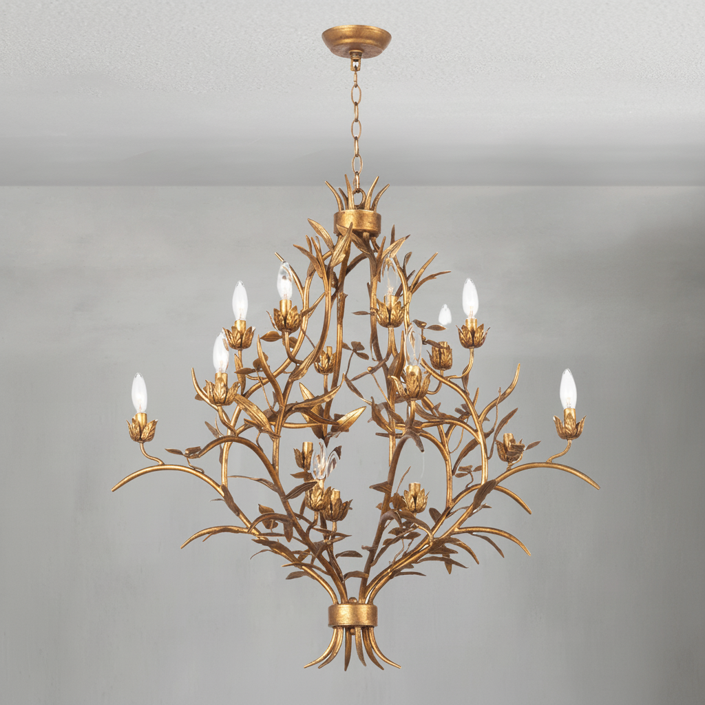 Riviko Verdant Canopy 15-Light Chandelier - Background Shot