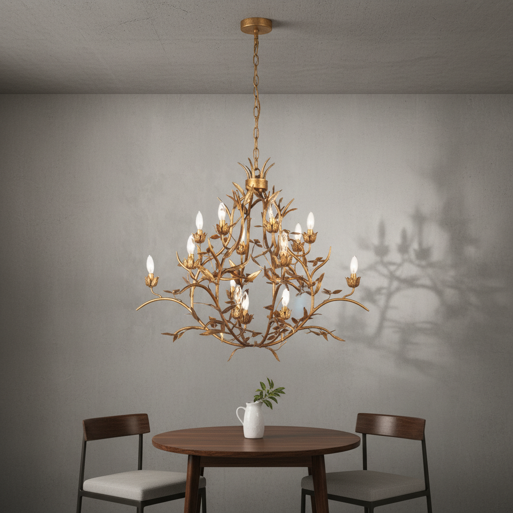 Riviko Verdant Canopy 15-Light Chandelier - Background Shot