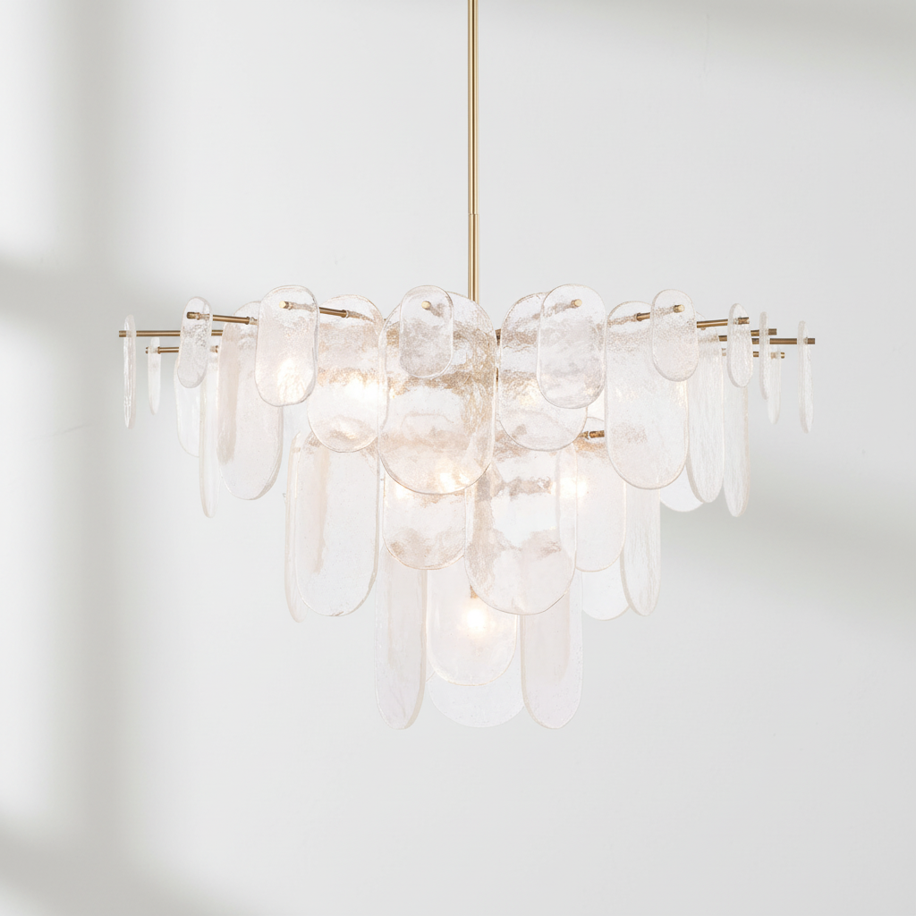 Riviko Radiant Cascade Polished Nickel Chandelier - Background Shot