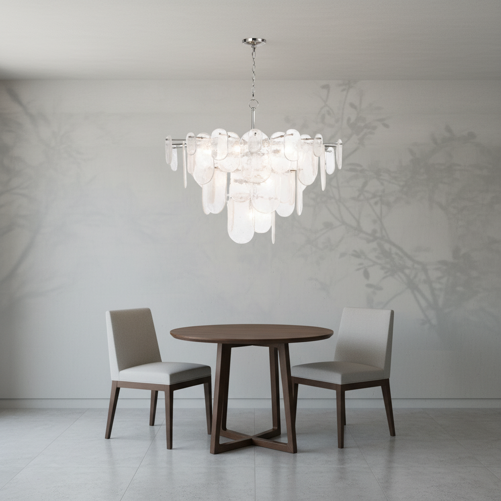 Riviko Radiant Cascade Polished Nickel Chandelier - Background Shot