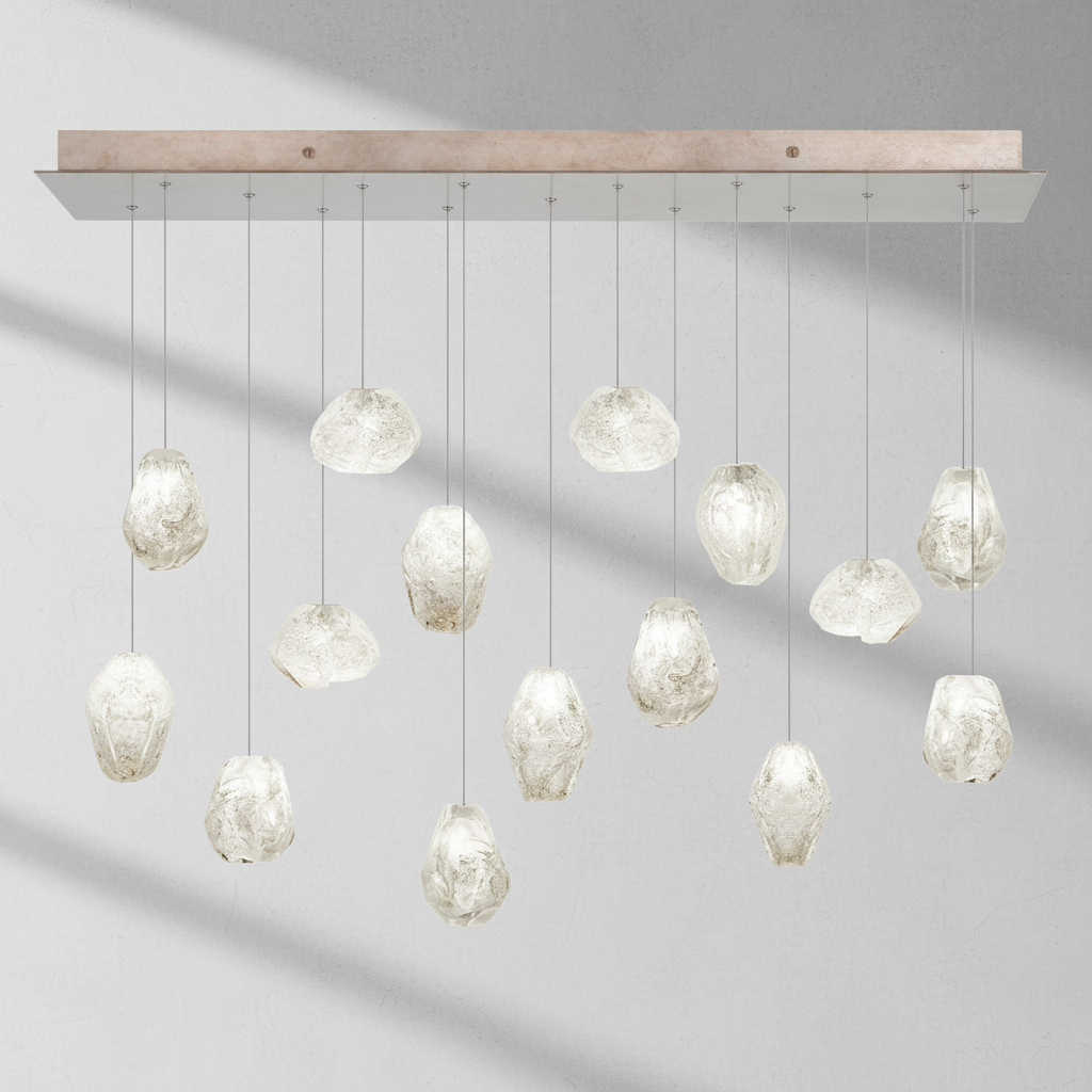 Riviko Veridian Bloom Quartz Chandelier - Background Shot