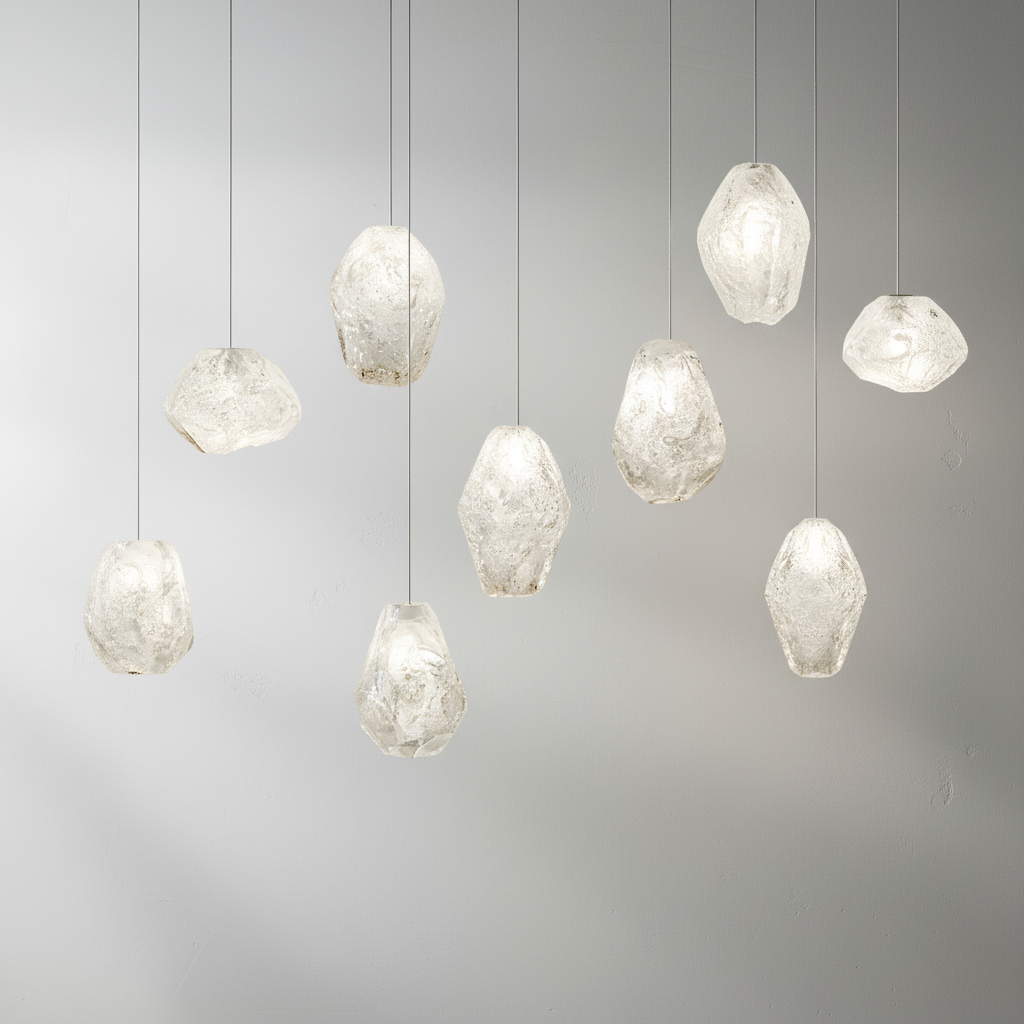 Riviko Veridian Bloom Quartz Chandelier - Background Shot