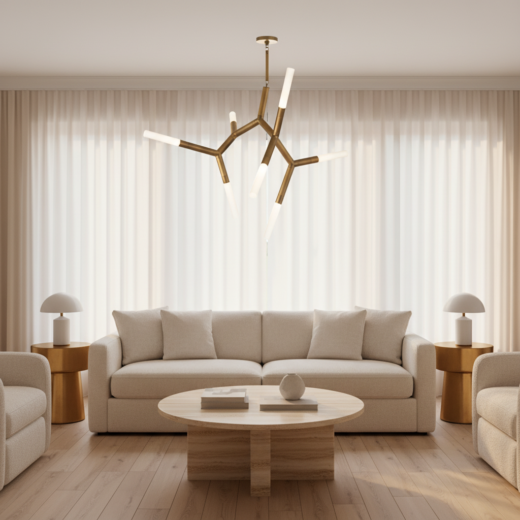 Riviko Kinetic Arc 7-Light Chandelier - sophisticated American living room