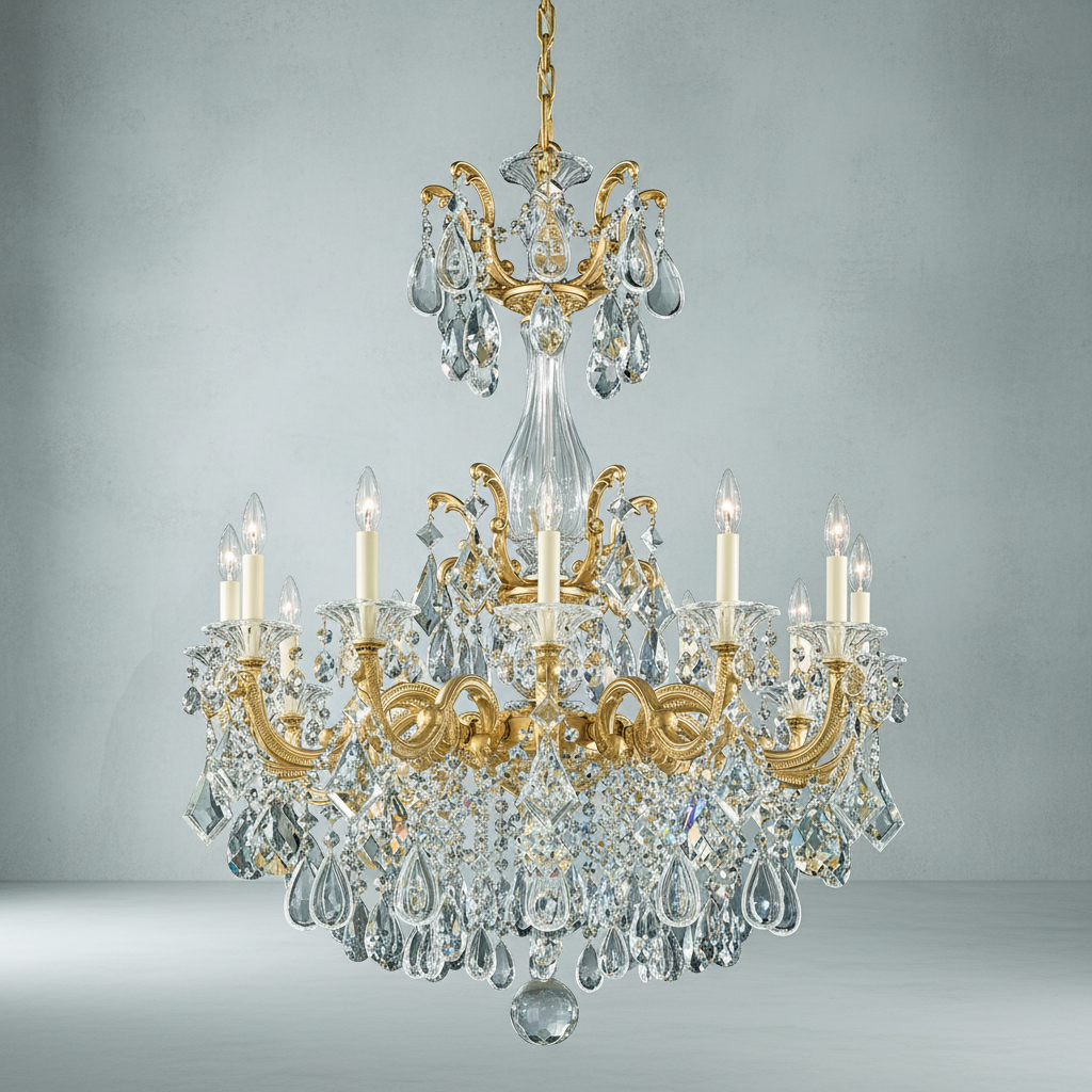 Riviko Regal Bloom Rococo Chandelier - Background Shot
