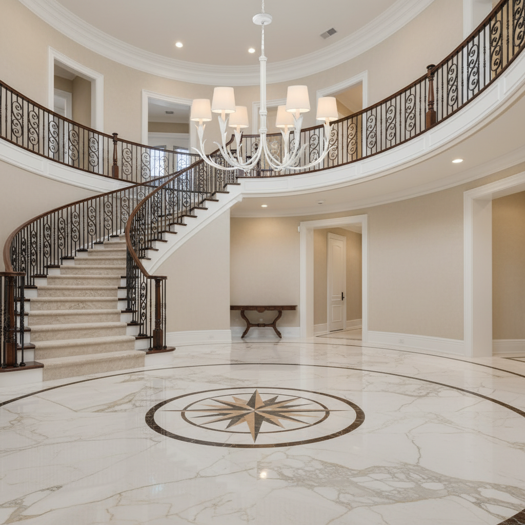 Riviko Verdant Spire 6-Light Chandelier - grand American foyer with two-story ceiling