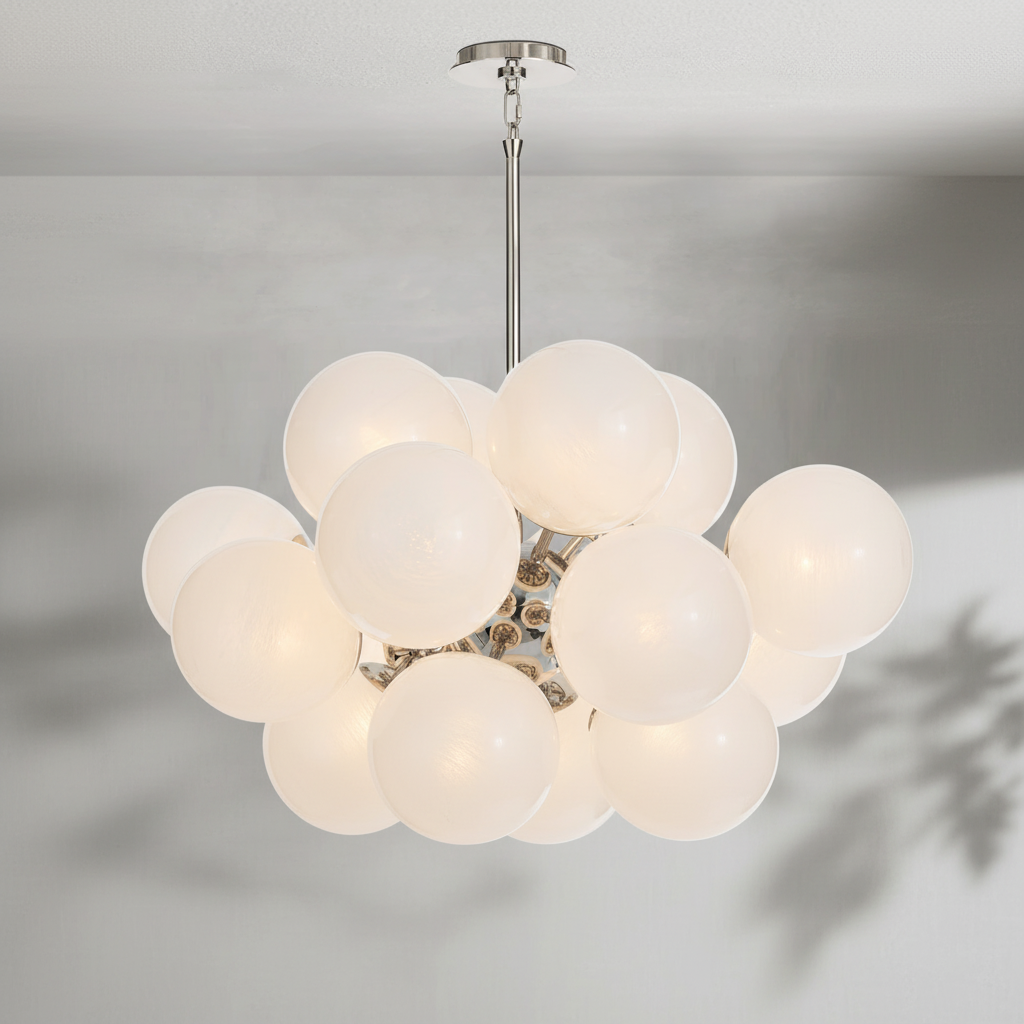 Riviko Celestial Orb Nickel Chandelier - Background Shot