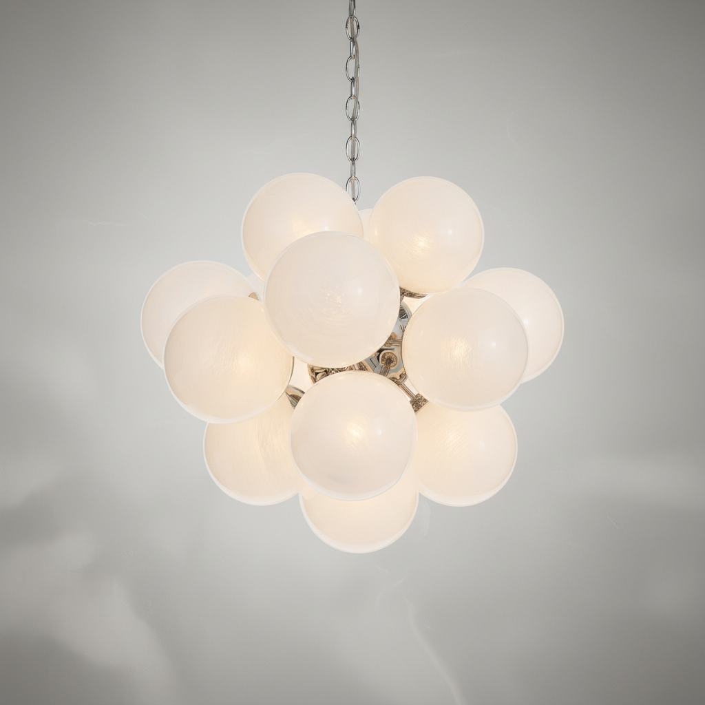 Riviko Celestial Orb Nickel Chandelier - Background Shot
