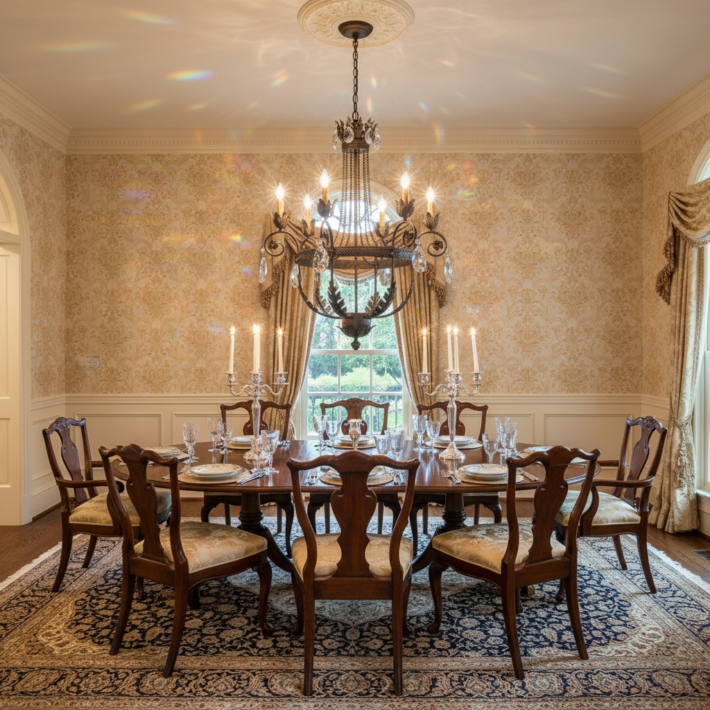 Riviko Antonia Grandeur 6-Light Chandelier - formal American dining room