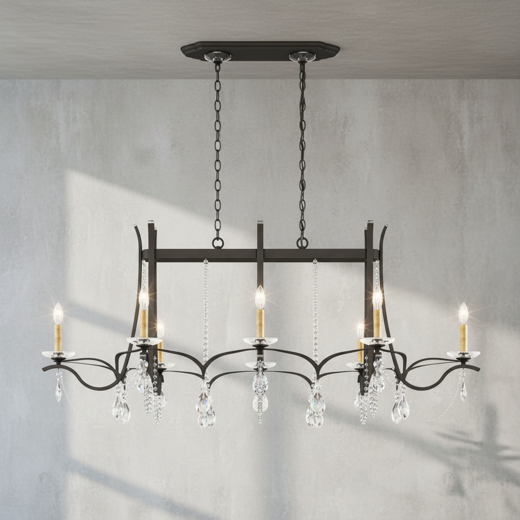 Riviko Blossom Cascade Long Chandelier - Background Shot