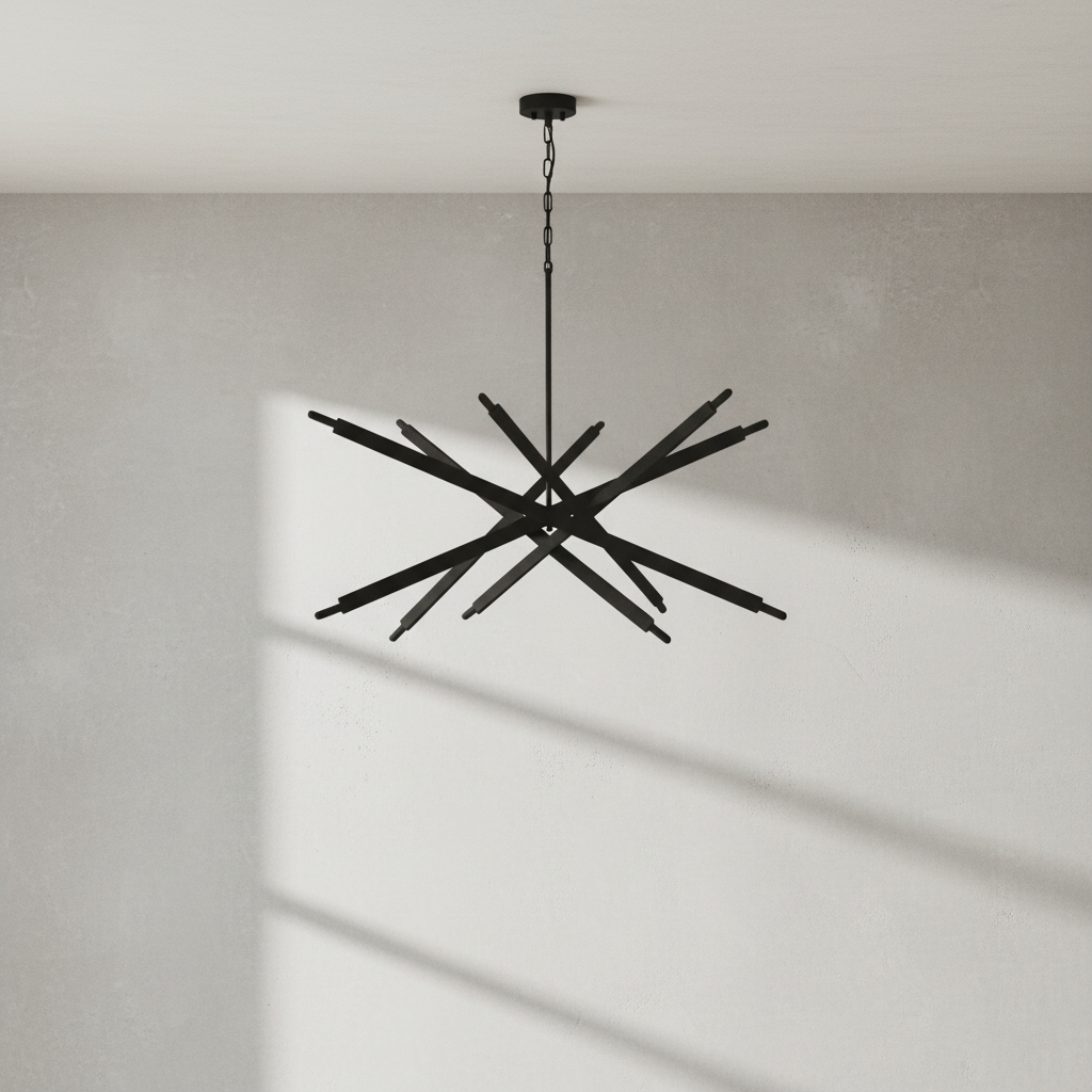 Riviko Seagrass Weave 9-Light Chandelier - Background Shot