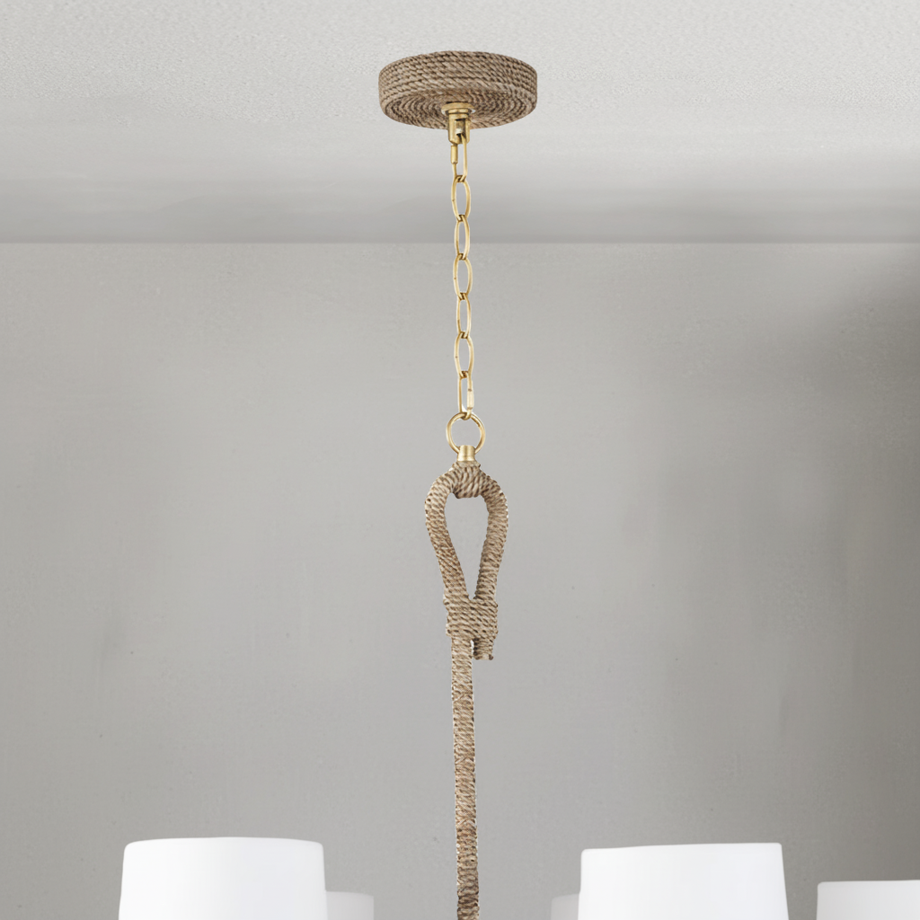 Riviko Coastal Weave 6-Light Chandelier - Background Shot