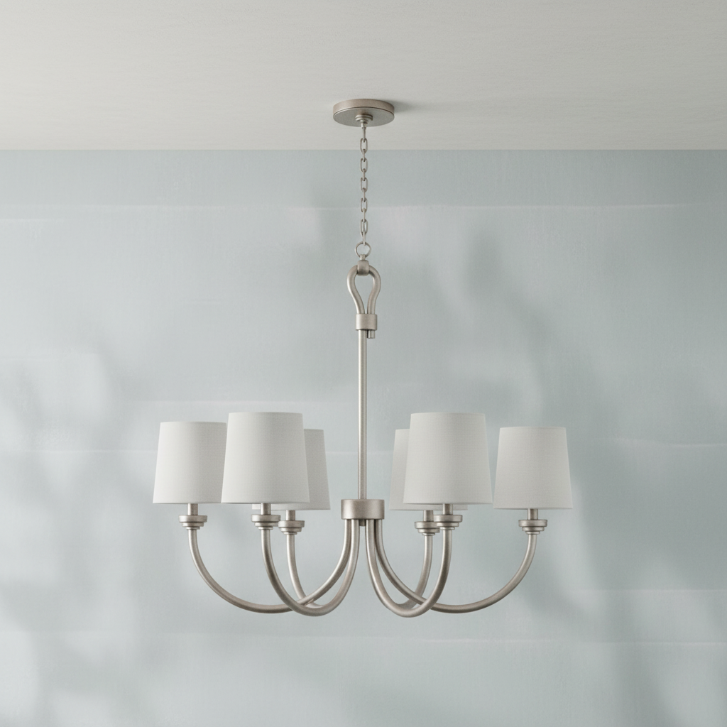 Riviko Coastal Weave 6-Light Chandelier - Background Shot