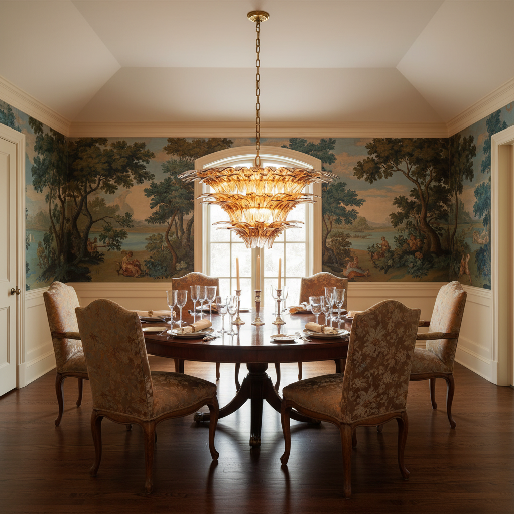 Riviko Veridian Bloom 9-Light Chandelier - formal American dining room