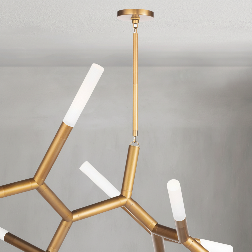 Riviko Stellar Branching Polished Nickel Chandelier - Background Shot