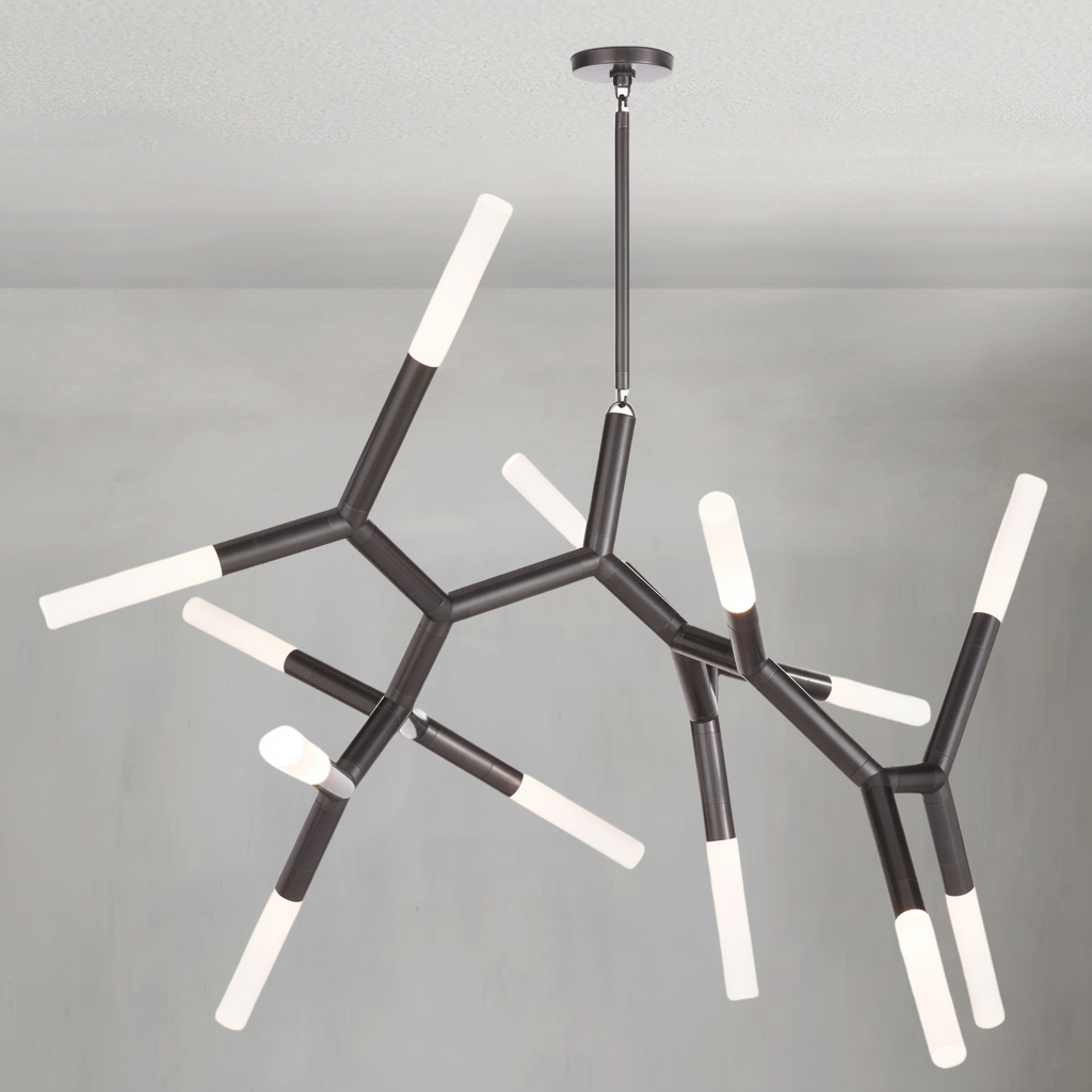 Riviko Stellar Branching Polished Nickel Chandelier - Background Shot