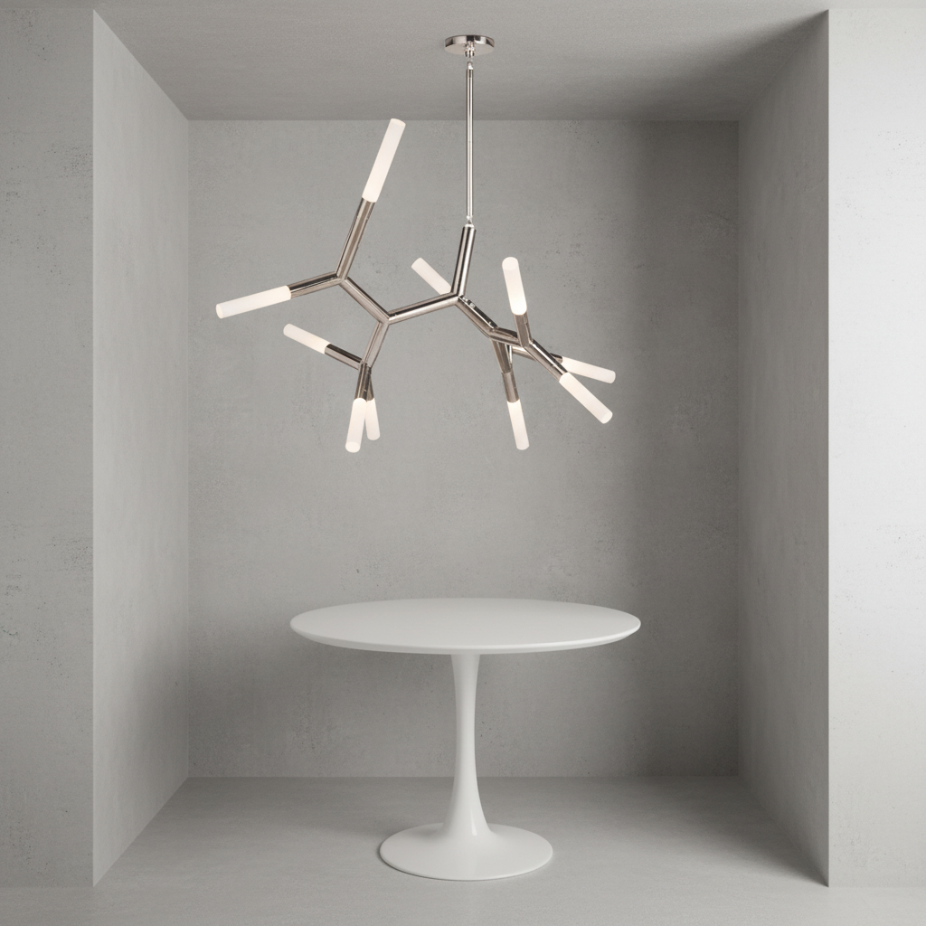 Riviko Stellar Branching Polished Nickel Chandelier - Background Shot