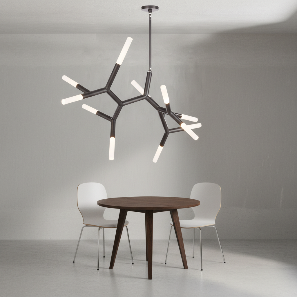 Riviko Stellar Branching Polished Nickel Chandelier - Background Shot