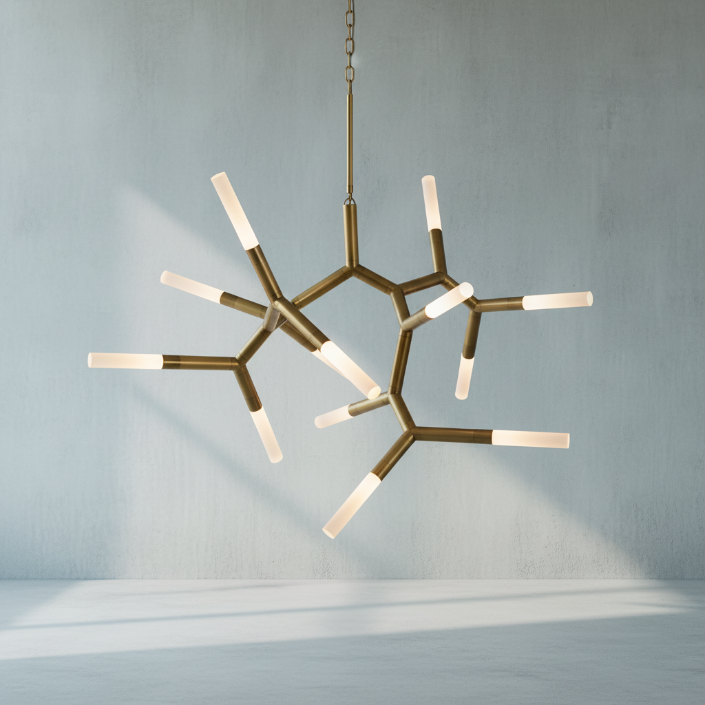 Riviko Stellar Branching Polished Nickel Chandelier - Background Shot