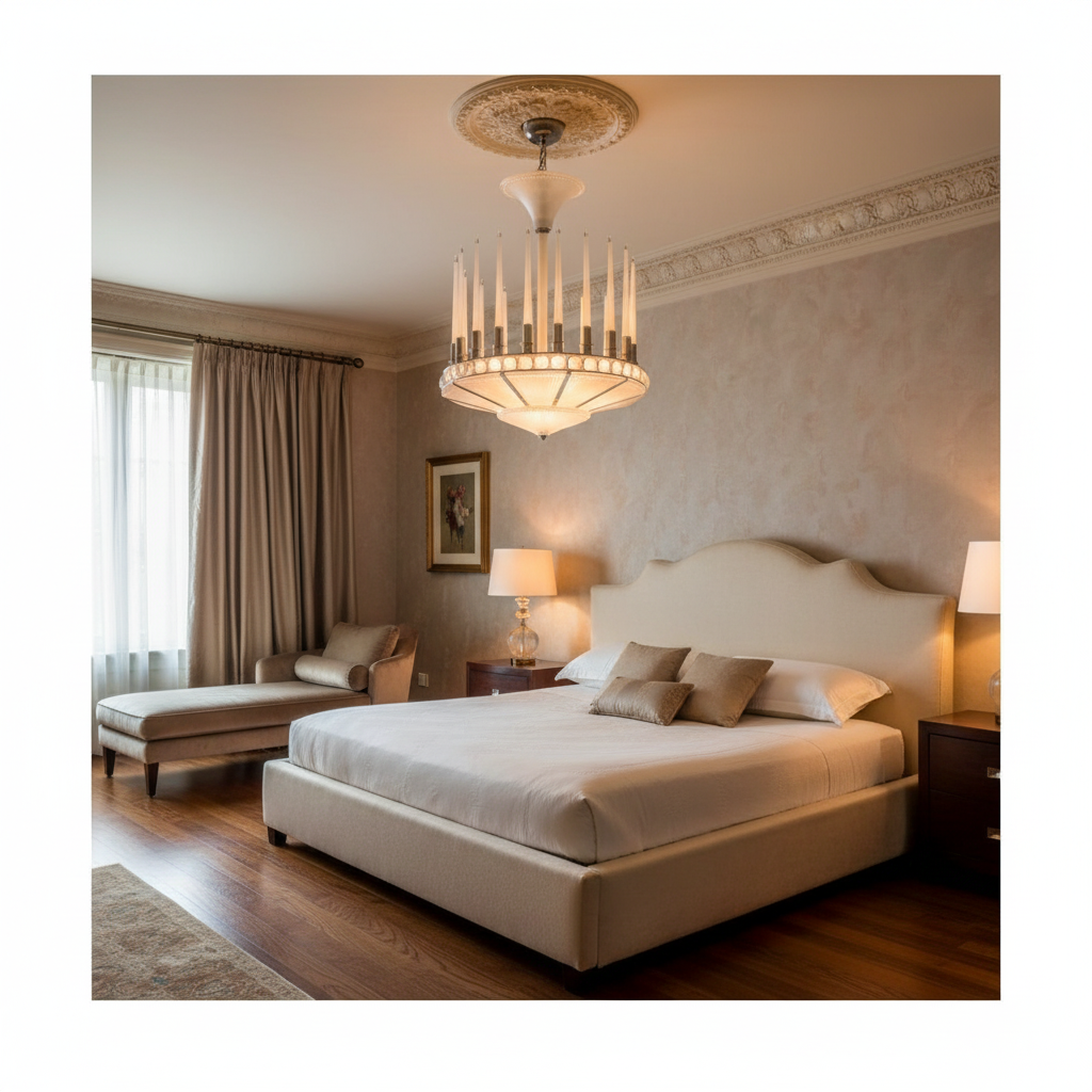 Riviko Grand Siècle Crystal Candle Chandelier - luxurious American master suite