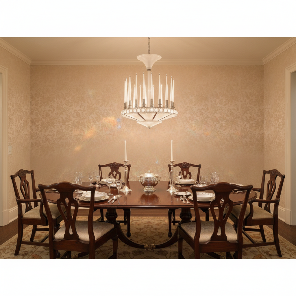 Riviko Grand Siècle Crystal Candle Chandelier - formal American dining room