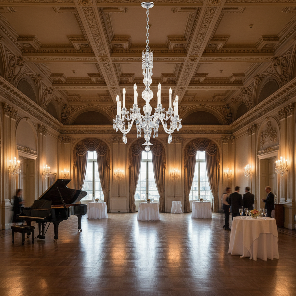 Riviko Veridian Grandeur Crystal Chandelier - American ballroom or formal entertaining space