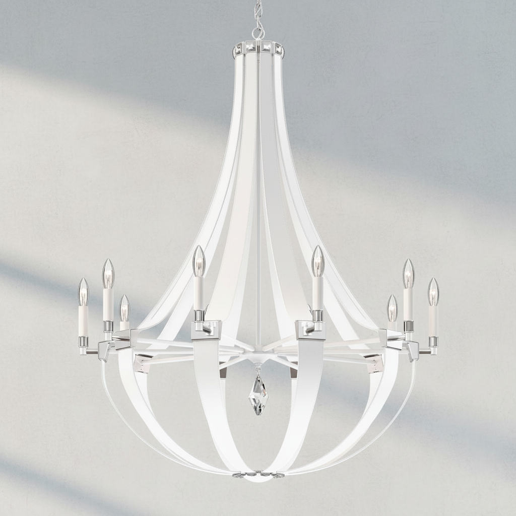 Riviko Artisan Leather Grand Chandelier - Background Shot