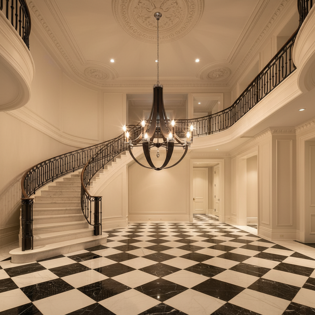 Riviko Appalachian Grandeur 30" Chandelier - grand American estate foyer